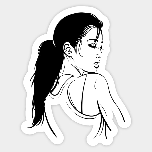 Woman portrait Sticker by endi318